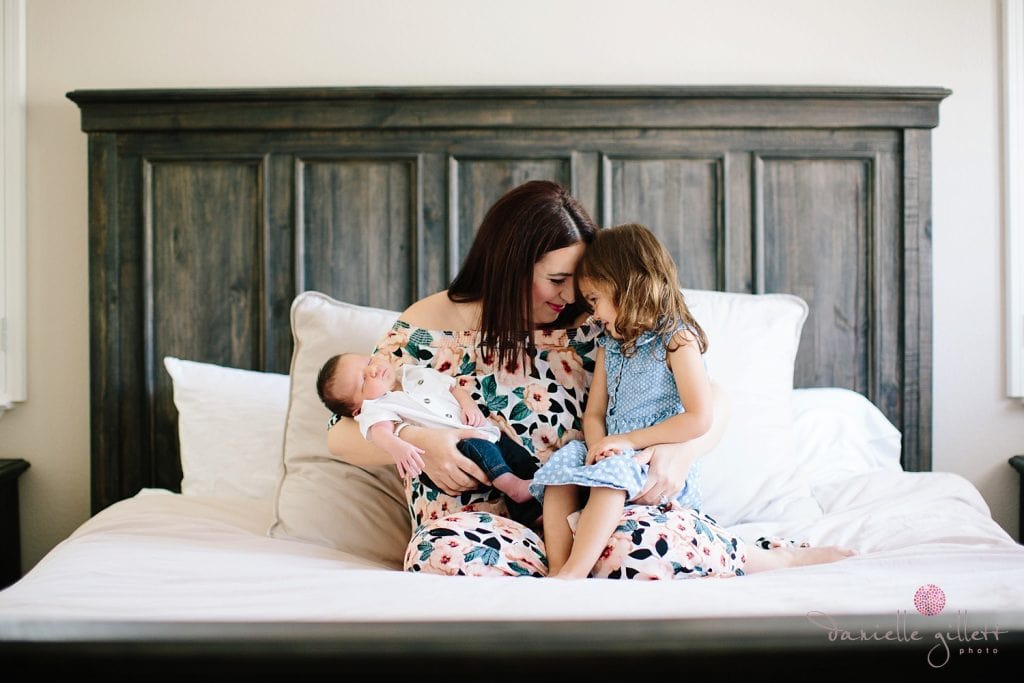Newborn Family Photography mom with children