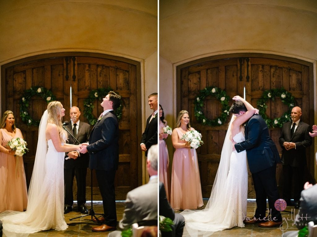 First kiss during ceremony at Tehama Golf Club