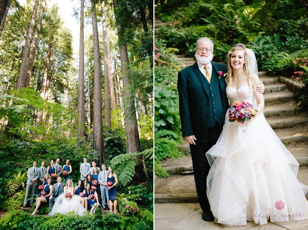 Bridal Party in redwoods at Nestldown Wedding