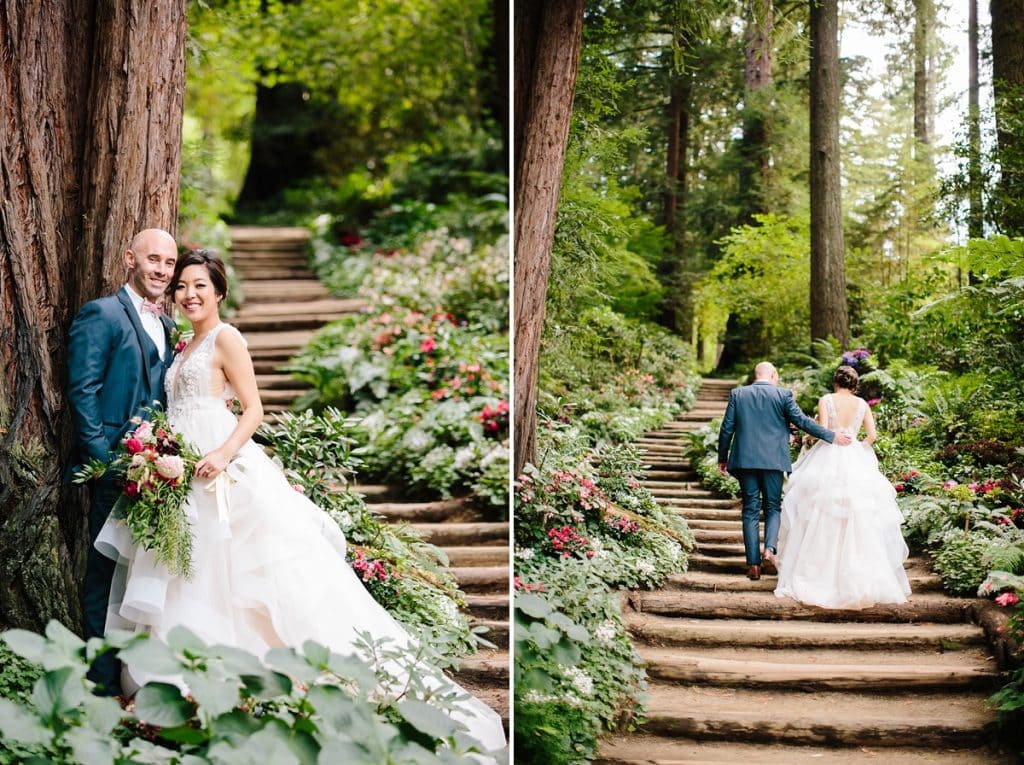 Nestldown Wedding Photography Bride and Groom in Redwoods