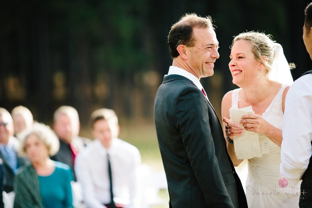 Central Oregon wedding at House on Metolious. Fall Wedding. Ceremony in field by the Metolious River