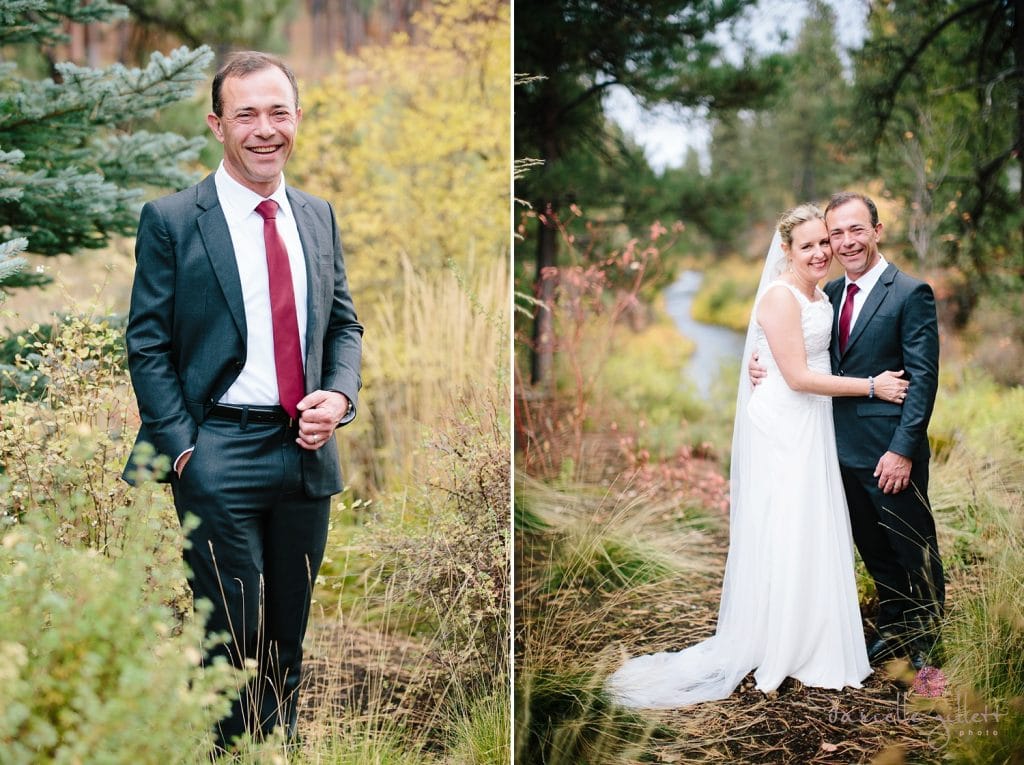 Bend wedding at House on Metolious. Fall Wedding. Bride and Groom