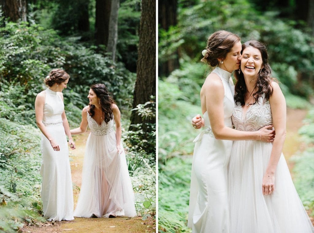 First look at a Nestldown Wedding, Redwood wedding photography for same sex marriage.