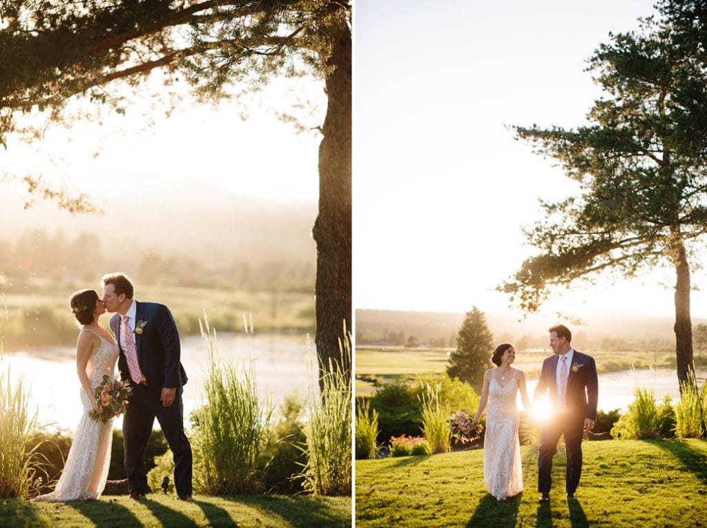 Sunriver Wedding Photographer, bride and groom at sunriver wedding in Bend Oregon. Lodge in Sunriver