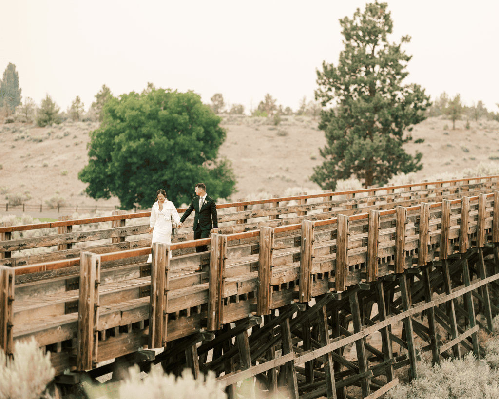 Bride and Groom at Brasada Ranch Wedding